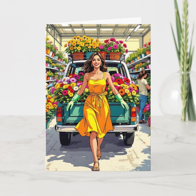 Spring-time  Humour Time for Plant Shopping Funny  Card (Front)