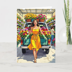 Spring-time  Humour Time for Plant Shopping Funny  Card