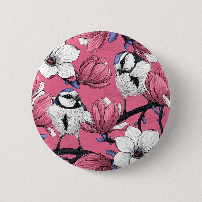 Spring time in pink 6 cm round badge (Front)