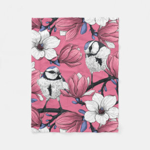 Spring time in pink fleece blanket