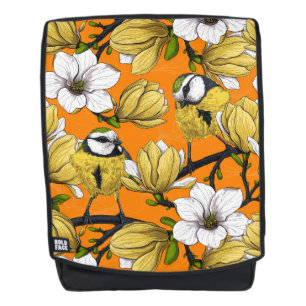 Spring time in yellow backpack
