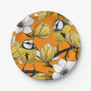 Spring time in yellow paper plate