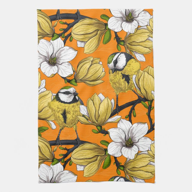 Spring time in yellow tea towel (Vertical)