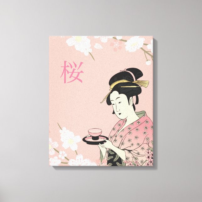 Spring Time, Japanese Sakura Canvas Print (Front)
