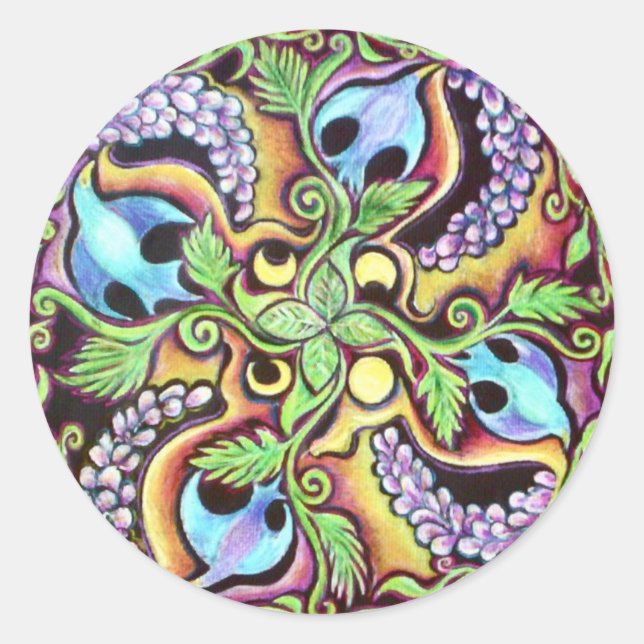 Spring Time Moon Cycle Mandala sticker (Front)