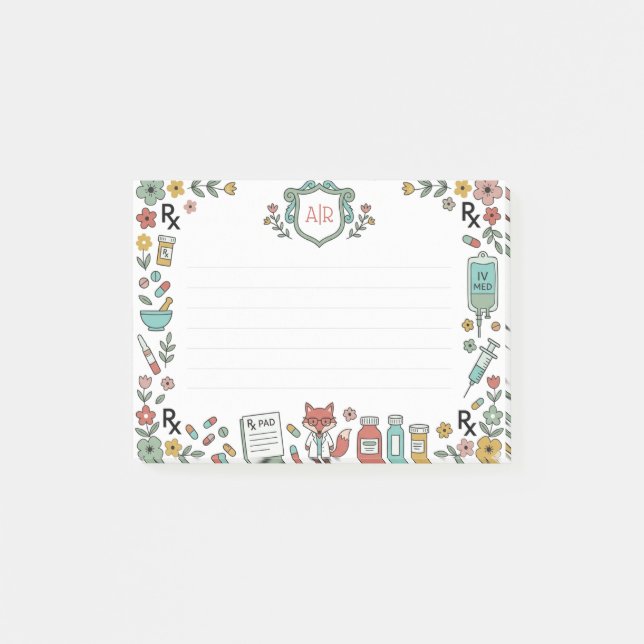 Spring Time Pharmacy Post-it Notes (Front)