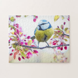 Spring Tit Bird Spring Blue Nature Branch Jigsaw P Puzzle