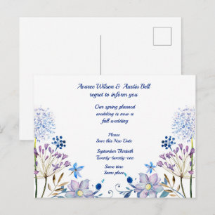 Spring to Fall Wedding Postponement Announcement P Postcard