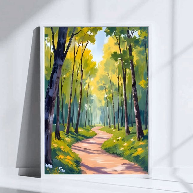 Spring Trail | Green Forest Watercolor Nature Poster (Creator Uploaded)