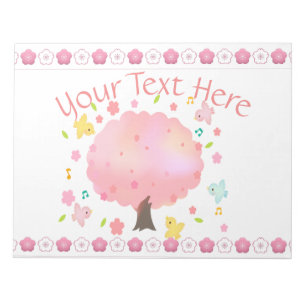 Spring Tree & Birds Custom Notepad