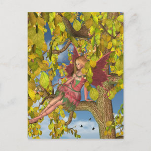 Spring Tree Blossom Fairy Postcard