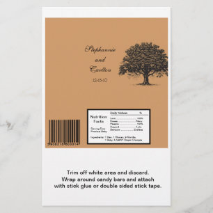 Spring Tree Brown/Black Wedding Large Bar Wrapper