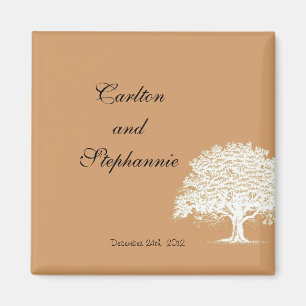 Spring Tree Brown/White Magnet Favour
