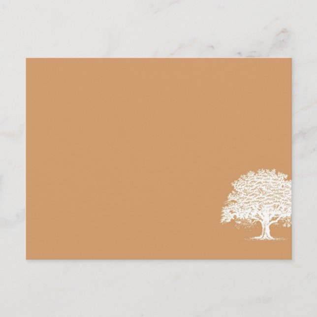 Spring Tree Brown/White Wedding Place Card (Front)