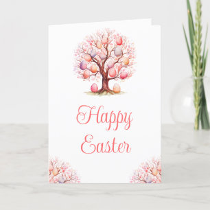 Spring Tree Easter Egg Hunt Holiday Card