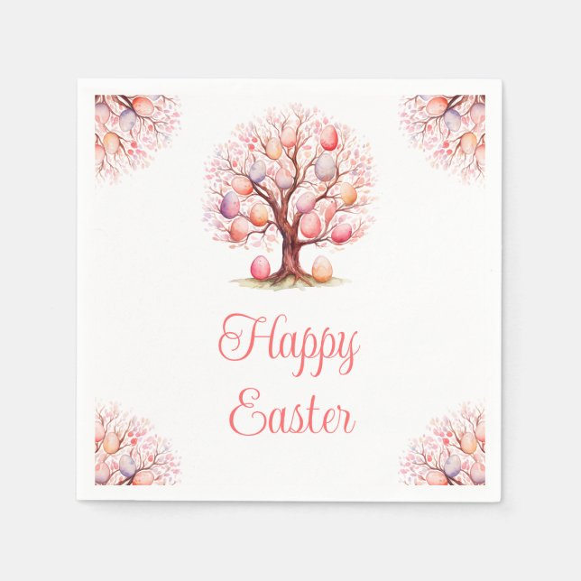 Spring Tree Easter Egg Hunt Napkin (Front)