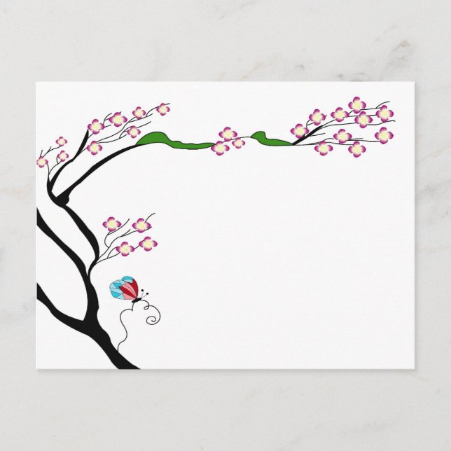 Spring tree on a postcard (Front)