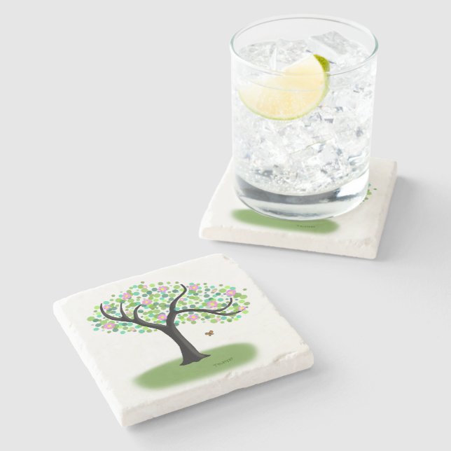Spring Tree Stone Coaster (Side)