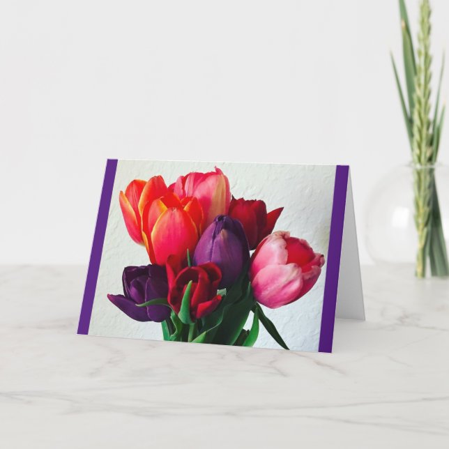 Spring Tulip Bouquet Card (Front)