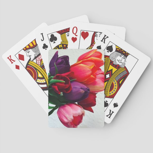 Spring Tulip Bouquet Playing Cards (Back)