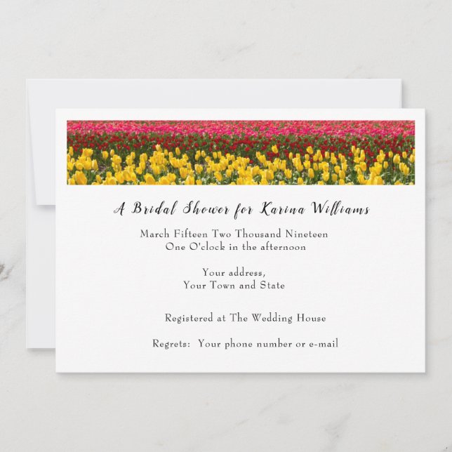 Spring Tulip Bridal Shower Invitation (Front)