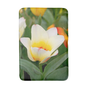 Spring Tulip Close-Up Photo Bath Mat