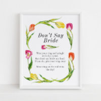 Spring Tulip Don't Say Bride Bridal Shower Game