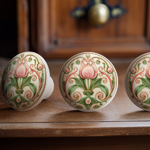 Spring Tulip Elegance Ceramic Knob Pull