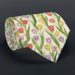 Spring Tulip Field Floral Pattern Tie<br><div class="desc">A fresh spring tulip field floral pattern featuring graceful blossoms and bright seasonal colors. This botanical design captures the beauty of blooming garden tulips and cheerful spring landscapes.</div>