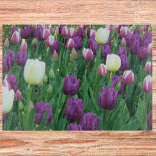 Spring Tulip Garden Floral Medium Cutting Board