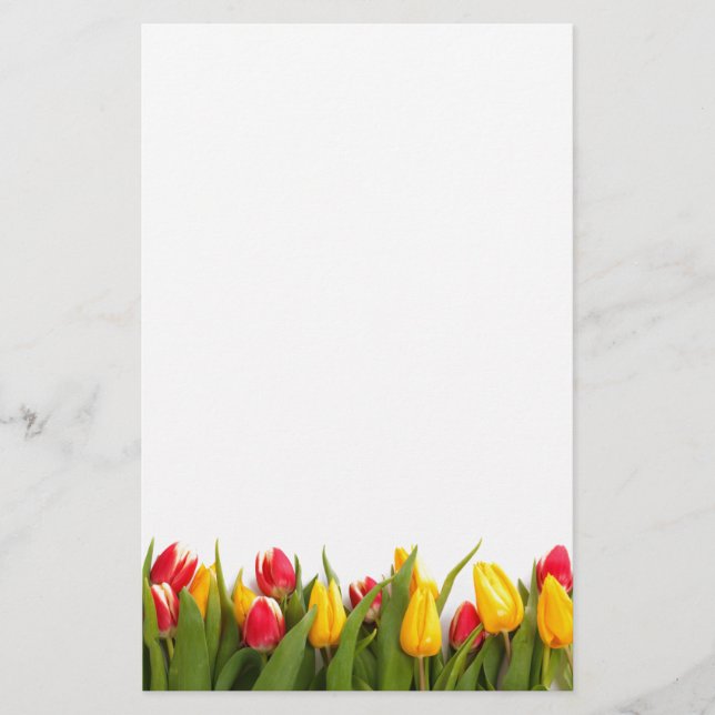 Spring Tulip Garden Stationary Stationery (Front)