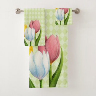 Spring Tulips Bath Towel Set