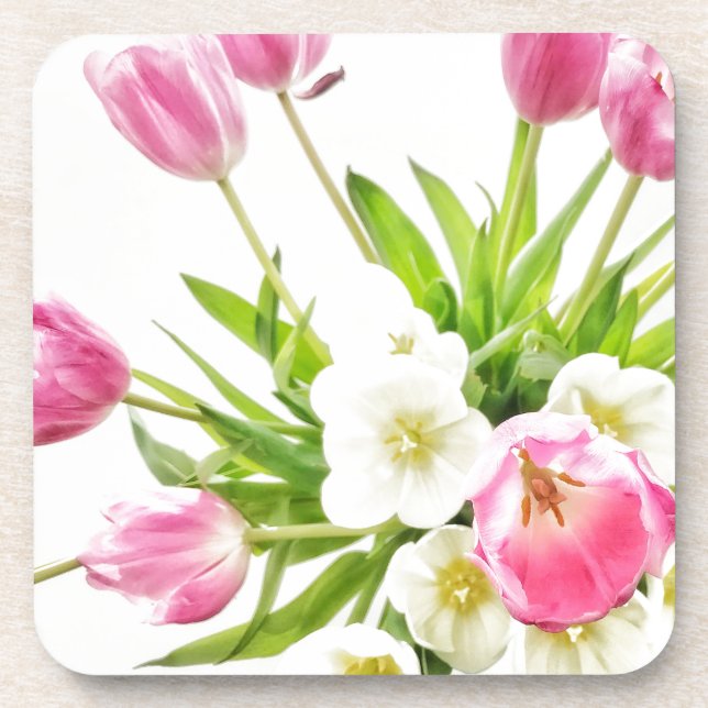 Spring Tulips Bouquet Coaster (Front)
