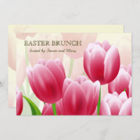 Spring Tulips Custom Easter Brunch Invitations