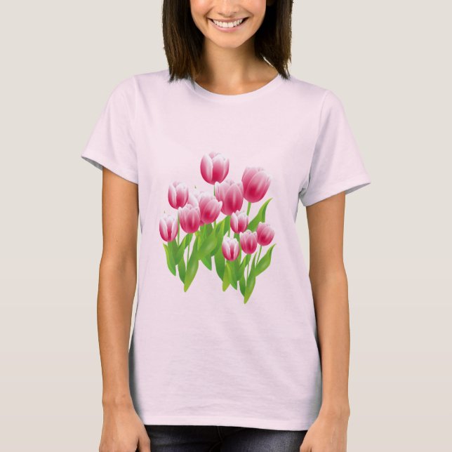 Spring Tulips. Easter Gift T-Shirts (Front)