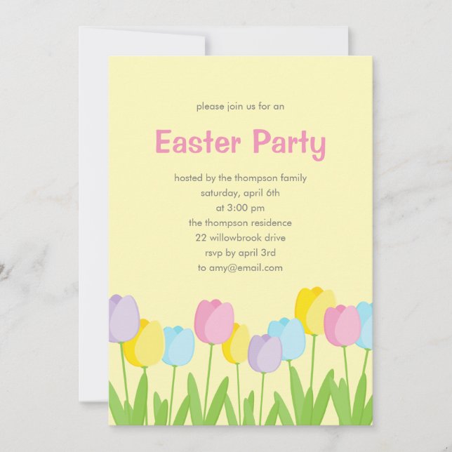 Spring Tulips Easter Party Invitation (Front)