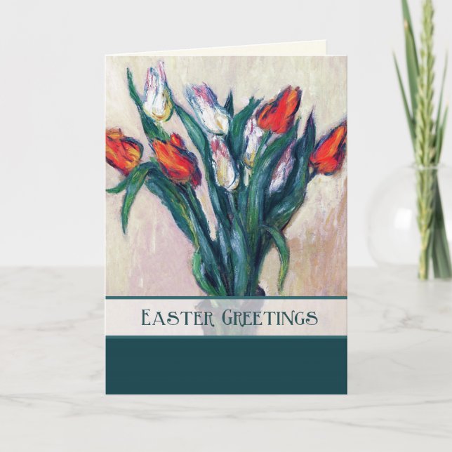 Spring Tulips. Fine Art Easter Custom Card (Front)