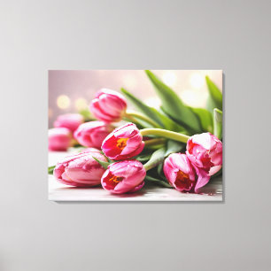 Spring tulips for Valentines day Canvas Print