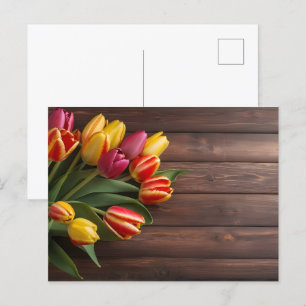 Spring tulips for Valentines day Postcard