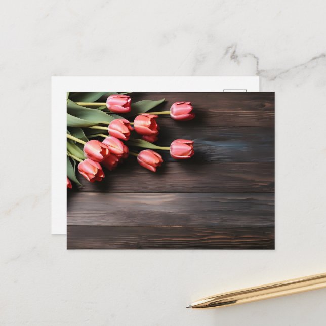 Spring tulips for Valentines day Postcard (Front/Back In Situ)