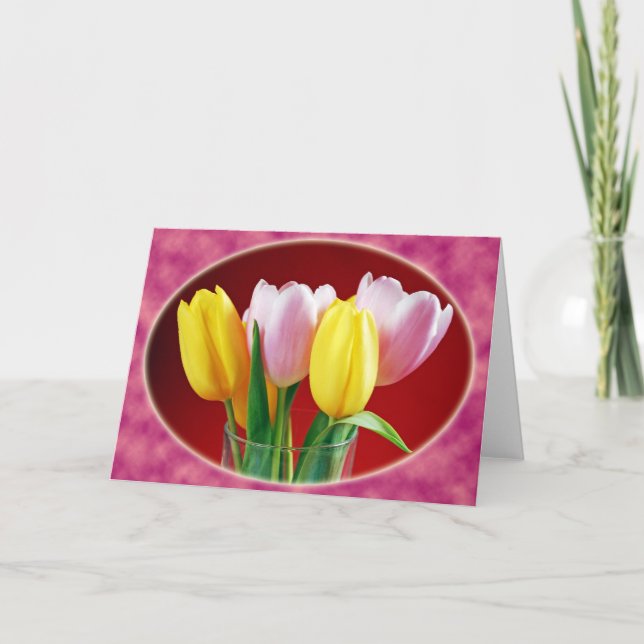 Spring tulips greeting card (Front)