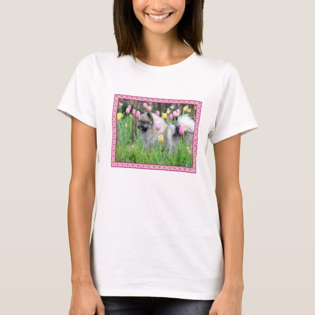 Spring Tulips Keeshond Tshirt (Front)
