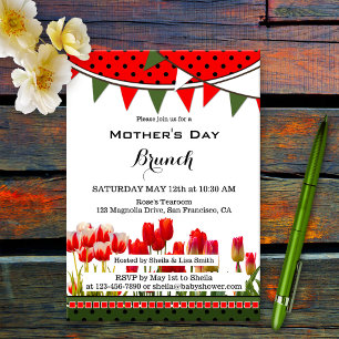 Spring Tulips Mothers Day Brunch Invitation