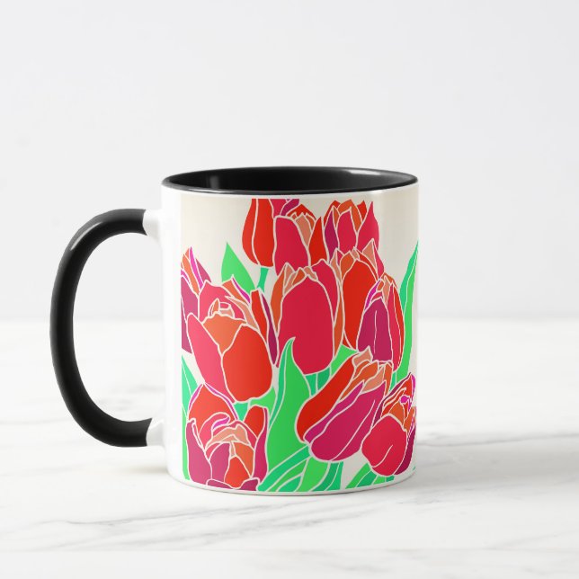Spring tulips mug (Left)
