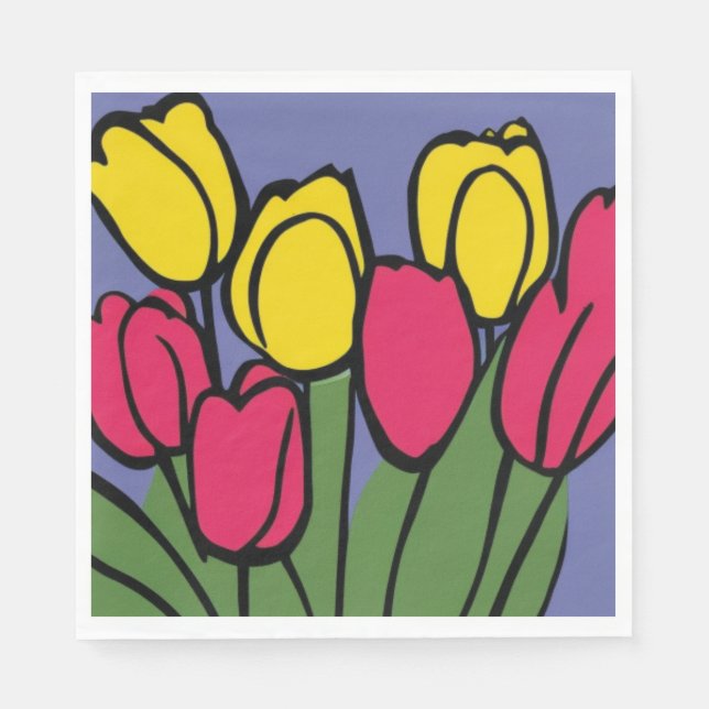 Spring Tulips Napkin (Front)
