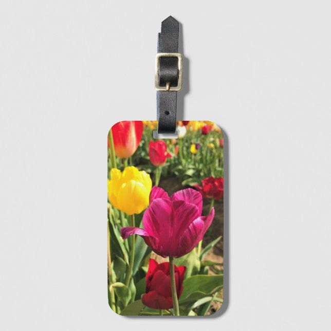Spring Tulips, Oregon Luggage Tag (Front Vertical)