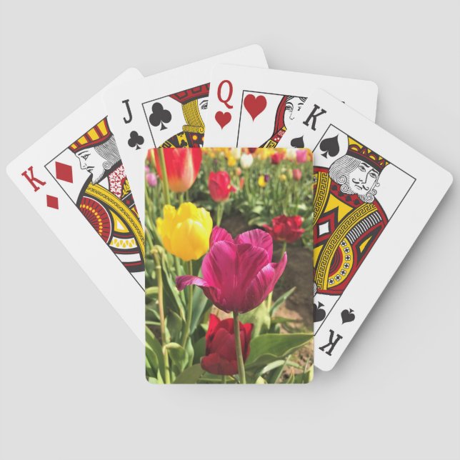 Spring Tulips, Oregon Playing Cards (Back)
