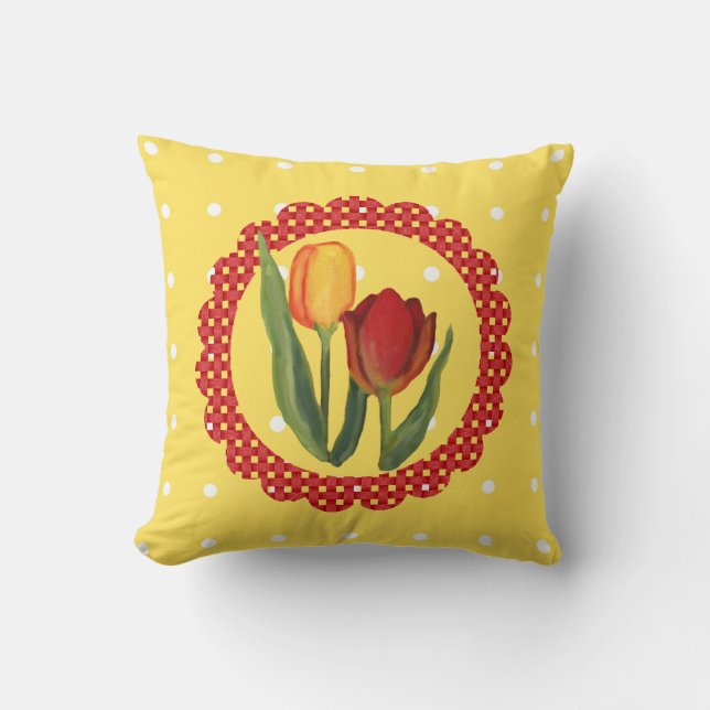 Spring Tulips Pillow (Front)