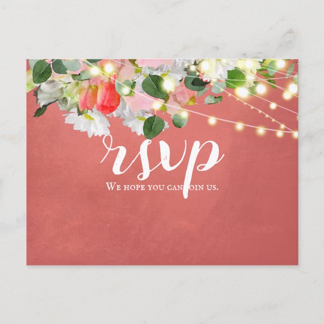 Spring Tulips & Roses | Blush RSVP Postcard (Front)