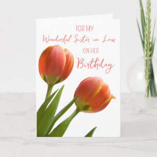 Spring Tulips Sister in Law Birthday Card